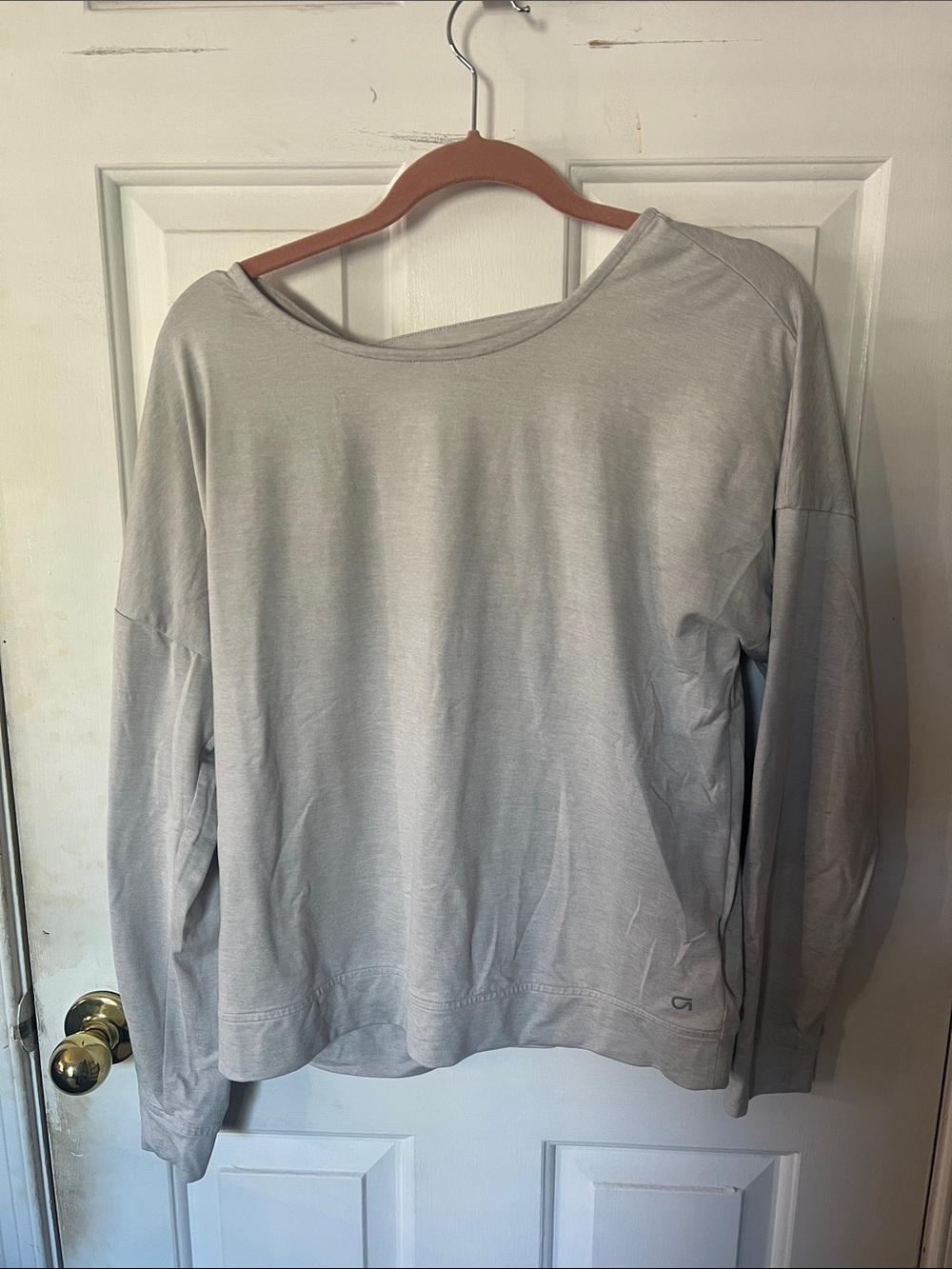 SHEIN Light Gray Scoop Neck Long Sleeve Pullover